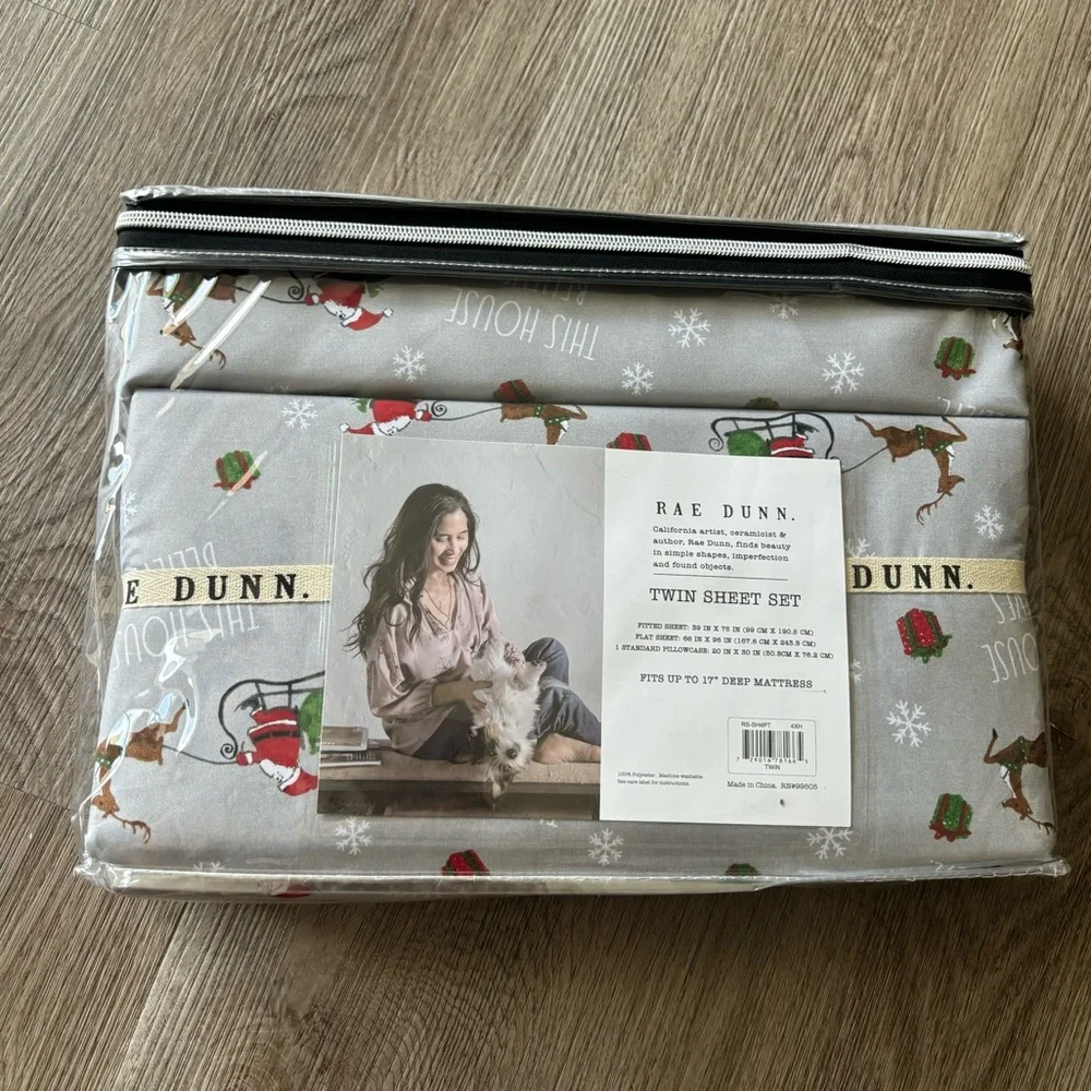 Rae Dunn Christmas Holiday THIS HOUSE BELIEVES Sheet Set